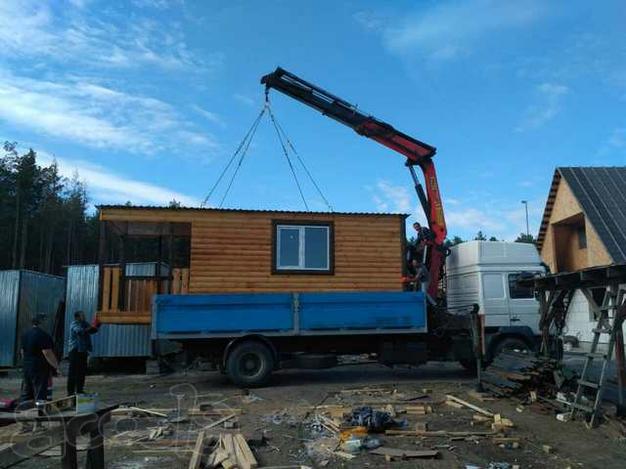 Аренда крана манипулятора на базе 10 тонного грузовика. Изготовление, продажа бытовок, постов и др.